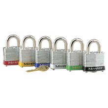 #1220AST #3 Laminated Steel Safety Padlock Set. 6 Padlocks, Keyed Different.