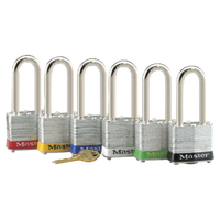 #1220LHAST Laminated Steel Safety Padlock. Set of 6 Keyed Different Padlocks