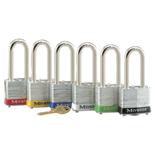 #1220LHAST Laminated Steel Safety Padlock. Set of 6 Keyed Different Padlocks