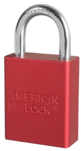 A1105RED Aluminum Safety Padlock. Other Colors Available