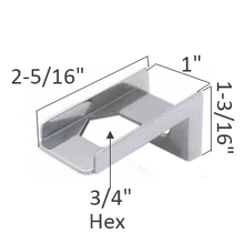 Bottom bathroom stall hinge door insert, 3/4" hex. #90H436