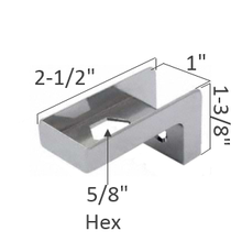 Bottom bathroom stall hinge door insert with 5/8" hex. #90H431