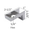 Bottom bathroom stall hinge door insert with 5/8" hex. #90H431