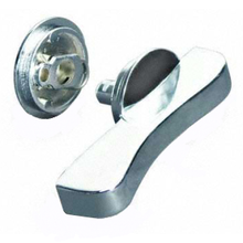 ADA compliant concealed latch set for bathroom stalls with latching mechanism installed in door