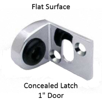 Inswing or outswing strike & keeper for bathroom stalls with concealed latch