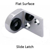 Outswing strike & keeper for bathroom stalls with a slide latch