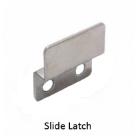 Inswing keeper for bathroom stalls with a slide latch