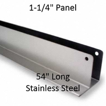 One Ear Continuous Wall Bracket for Bathroom Stall Repair. 1-1/4" Panel. Stainless Steel, 54" Long