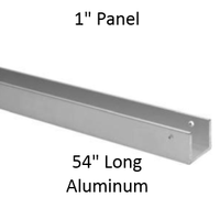 U-Shaped Continuous Wall Bracket for Bathroom Stall Repair. 1" Panel. Aluminum, 54" Long