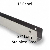U-Shaped Continuous Wall Bracket for Bathroom Stall Repair. 1" Panel. Stainless Steel, 57" Long