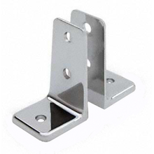 Pair of angle wall brackets for any thickness bathroom stall panel