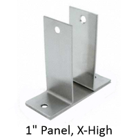 Two ear stainless steel wall bracket for 1" bathroom stall panel. Extra high