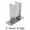 Two ear stainless steel wall bracket for 1" bathroom stall panel. Extra high