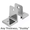 Chrome plated angle bracket PAIR for any thickness of bathroom stall panel. "Stubby"