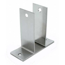Stainless steel two ear bracket for 1-1/4" bathroom stall panel. Extra high