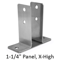 Stainless steel urinal screen bracket for 1-1/4" bathroom stall panel. Extra High