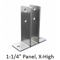 Stainless steel urinal screen bracket for 1-1/4" bathroom stall panel. Extra High