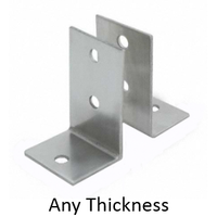 Stainless steel PAIR of angle brackets to fit any thickness bathroom stall panel
