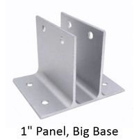 Two Ear Wall Bracket for 1" Bathroom Stall Panel. Heavy Duty – Larger Base. Aluminum. #90A100
