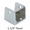 Chrome plated U-bracket for 1-1/4" bathroom stall panel