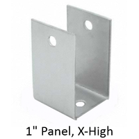 Stainless steel U-bracket for 1" bathroom stall panel. Extra High