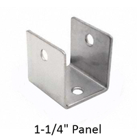 Stainless steel U-bracket for 1-1/4" bathroom stall panel