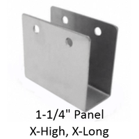 Stainless steel U-bracket for 1-1/4" bathroom stall panel. Extra high, Extra long