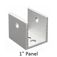 Aluminum U-bracket for 1" bathroom stall panel