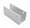 Aluminum U-bracket for 1" bathroom stall panel. Extra long