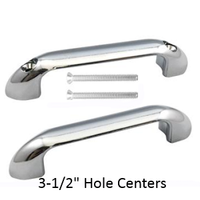 Door pull set for bathroom stalls. Chrome plated