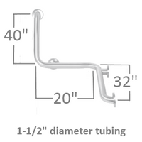 Grab bars for bathroom stalls. Attach to 2 walls