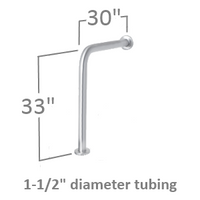 Grab bars for bathroom stalls. Floor & wall mounted