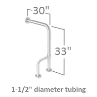 Floor-to-wall grab bar with adjustable floor bracing