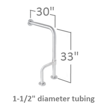 Floor-to-wall grab bar with adjustable floor bracing