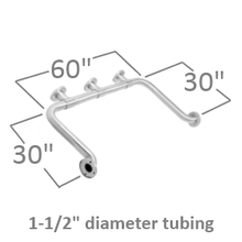 U-shaped grab bars for bathroom stalls