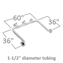 U-shaped grab bars for bathroom stalls