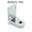 Bathroom stall bottom hinge bracket. Flat for surface mount
