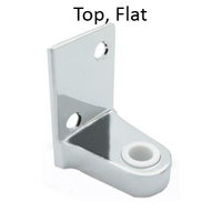 Bathroom stall top hinge bracket. Flat for surface mount