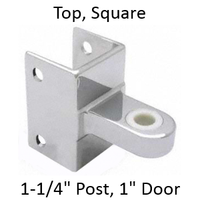 Bathroom stall top hinge bracket for 1-1/4" pilaster and 1" door