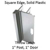 Inswing strike & keeper for solid plastic (HDPE) bathroom partitions
