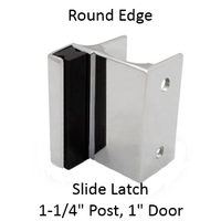 Outswing strike & keeper for ROUND edged bathroom stall