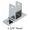 Two ear wall bracket for 1-1/4" bathroom stall panel