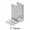 One ear aluminum wall bracket for 1" bathroom stall panel