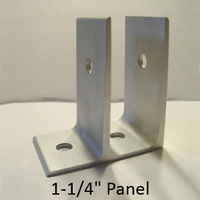 One ear aluminum wall bracket for 1-1/4" bathroom stall panel