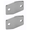 Pair of chrome plated alcove clips. 1/4" offset per pair.