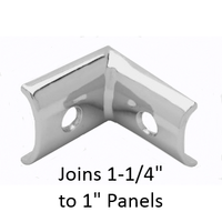 Two sided alcove clip for 1" and 1-1/4" bathroom stall panels