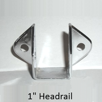 Chrome plated bracket for 1" bathroom stall headrail