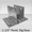 Two ear wall bracket for 1-1/4" bathroom stall panel. Large base