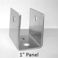 Stainless steel U-bracket for 1" bathroom stall panel