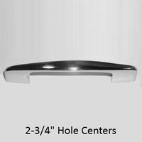 Door pull for bathroom stalls. 2-3/4" hole spacing. Chrome plated